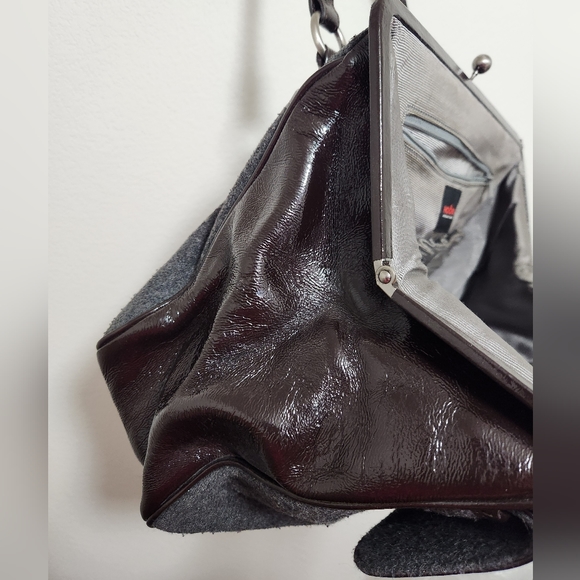 HOBO INTERNATIONAL Kiss Lock Wool Patent Leather Bag - Picture 5 of 7